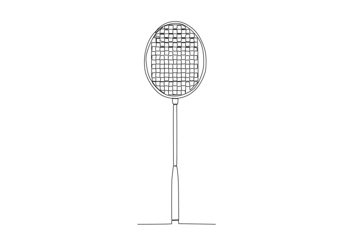 vektor badminton racket och fjäderboll. ett linje konst. utrustning för badminton spel. vektor illustration