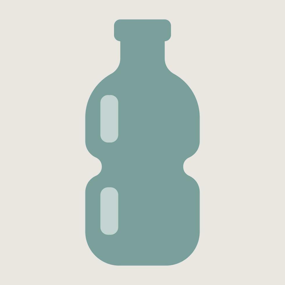 Grafik Vektor Illustration von ein Grün Flasche auf ein Beige Hintergrund
