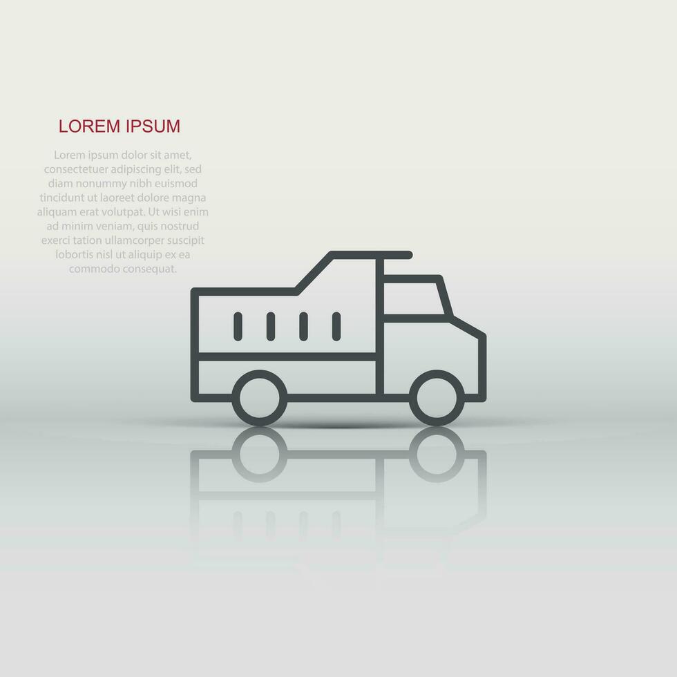 Lieferwagen-Symbol im flachen Stil. Van-Vektor-Illustration auf weißem Hintergrund isoliert. Cargo-Auto-Geschäftskonzept. vektor