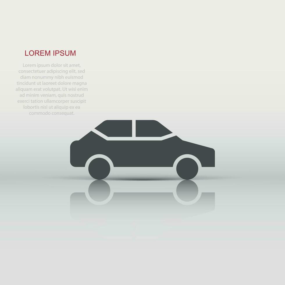 Auto-Symbol im flachen Stil. Automobil-Fahrzeug-Vektor-Illustration auf weißem Hintergrund isoliert. Limousine Geschäftskonzept. vektor