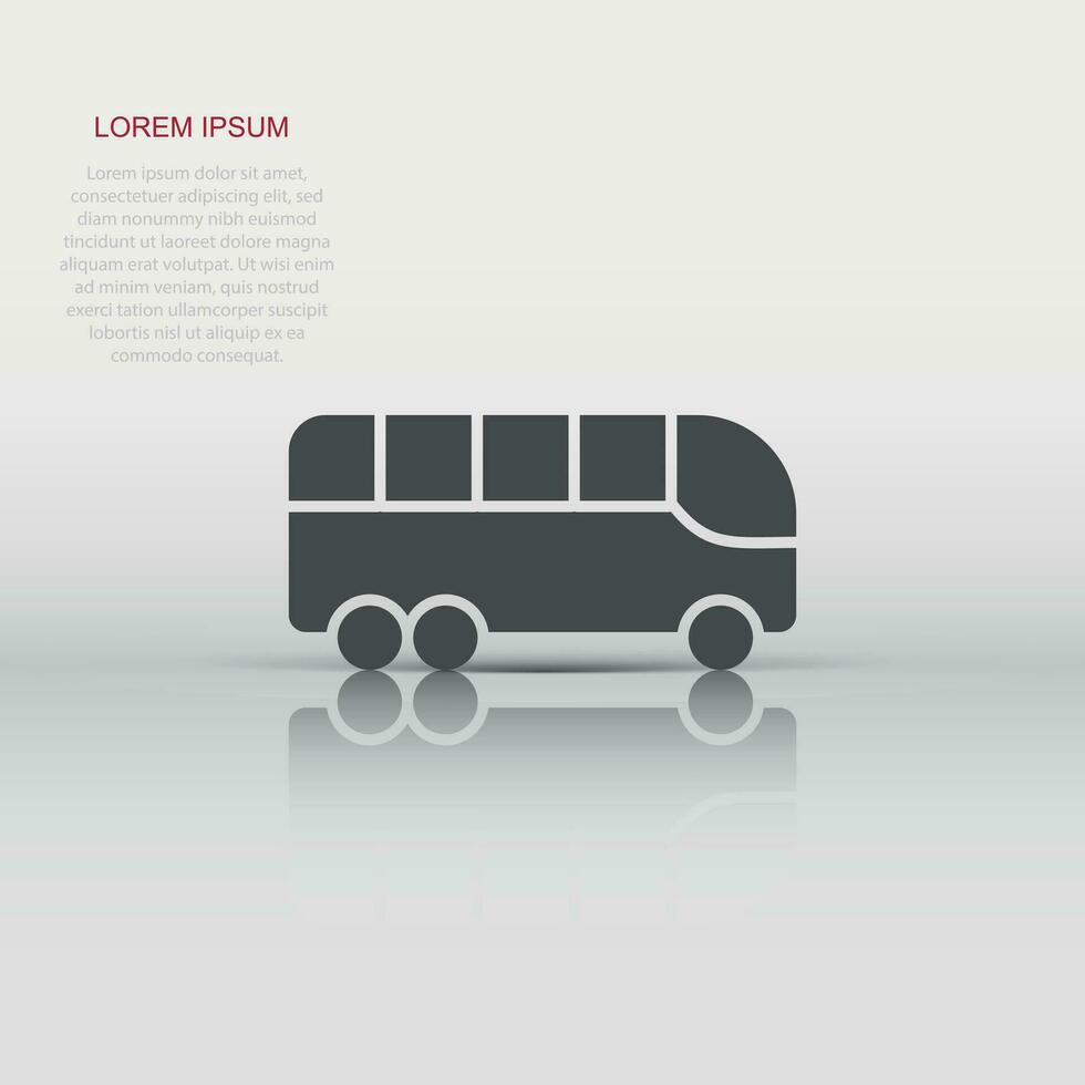 Bus-Symbol im flachen Stil. Trainer-Vektor-Illustration auf weißem Hintergrund isoliert. Geschäftskonzept für Autobus-Fahrzeuge. vektor