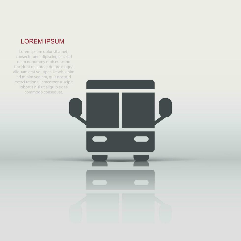 buss ikon i platt stil. tränare vektor illustration på vit isolerat bakgrund. autobus fordon företag begrepp.