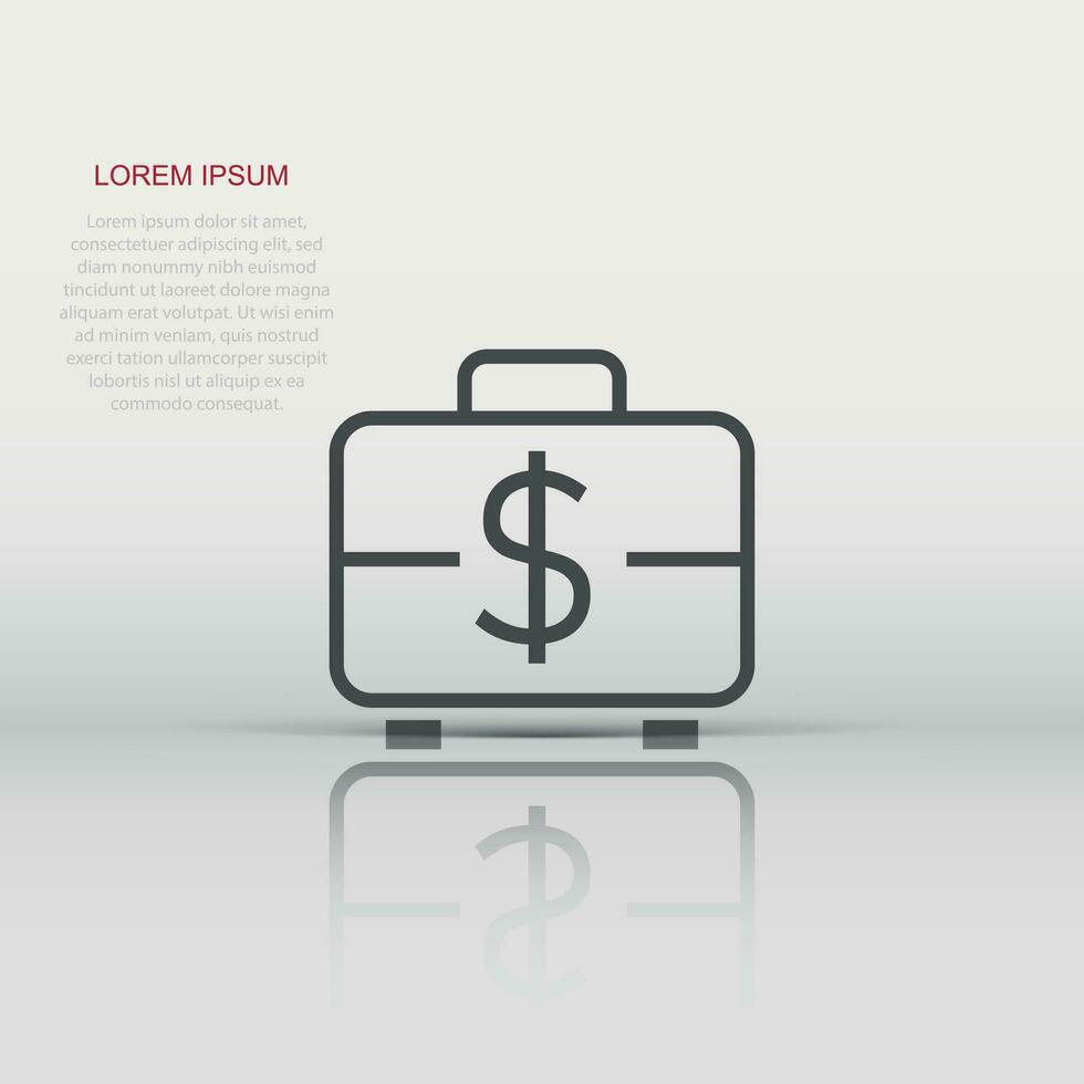 pengar portfölj ikon i platt stil. kontanter låda vektor illustration på vit isolerat bakgrund. finansiera företag begrepp.