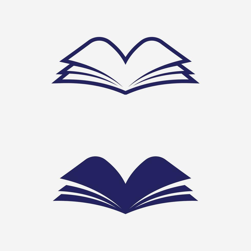 Buch Logo Vektor und Illustration Bildung Symbol