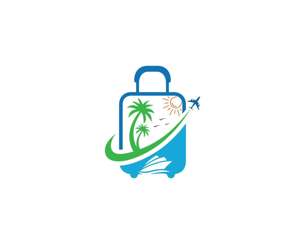 kreativ Reise Tasche Logo Design Symbol Vektor Symbol Konzept.