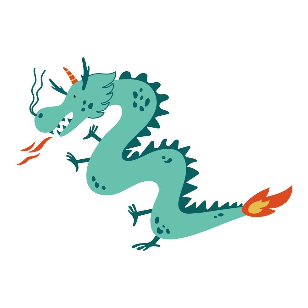 glücklich Chinesisch Neu Jahr 2024 das Drachen Tierkreis unterzeichnen. Vektor Illustration von Chinesisch Horoskop Tier auf Weiß Hintergrund. Chinesisch Kalender und Tierkreis Zeichen Konzept. Karikatur Charakter