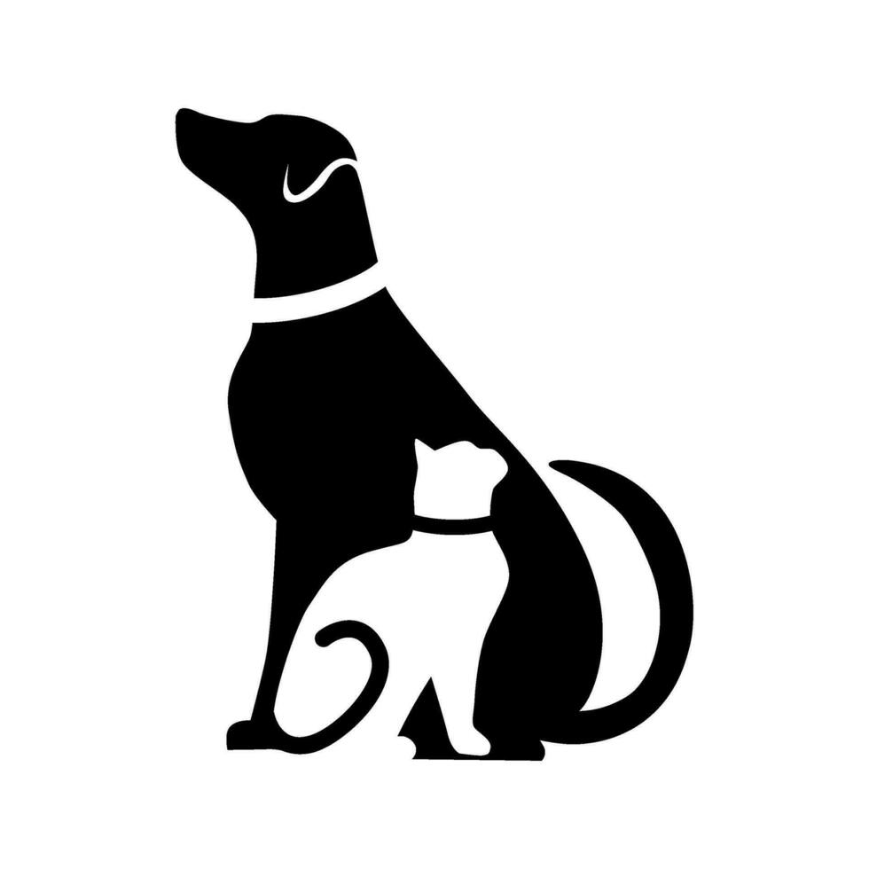 Katze und Hund Vektor Logo Vorlage