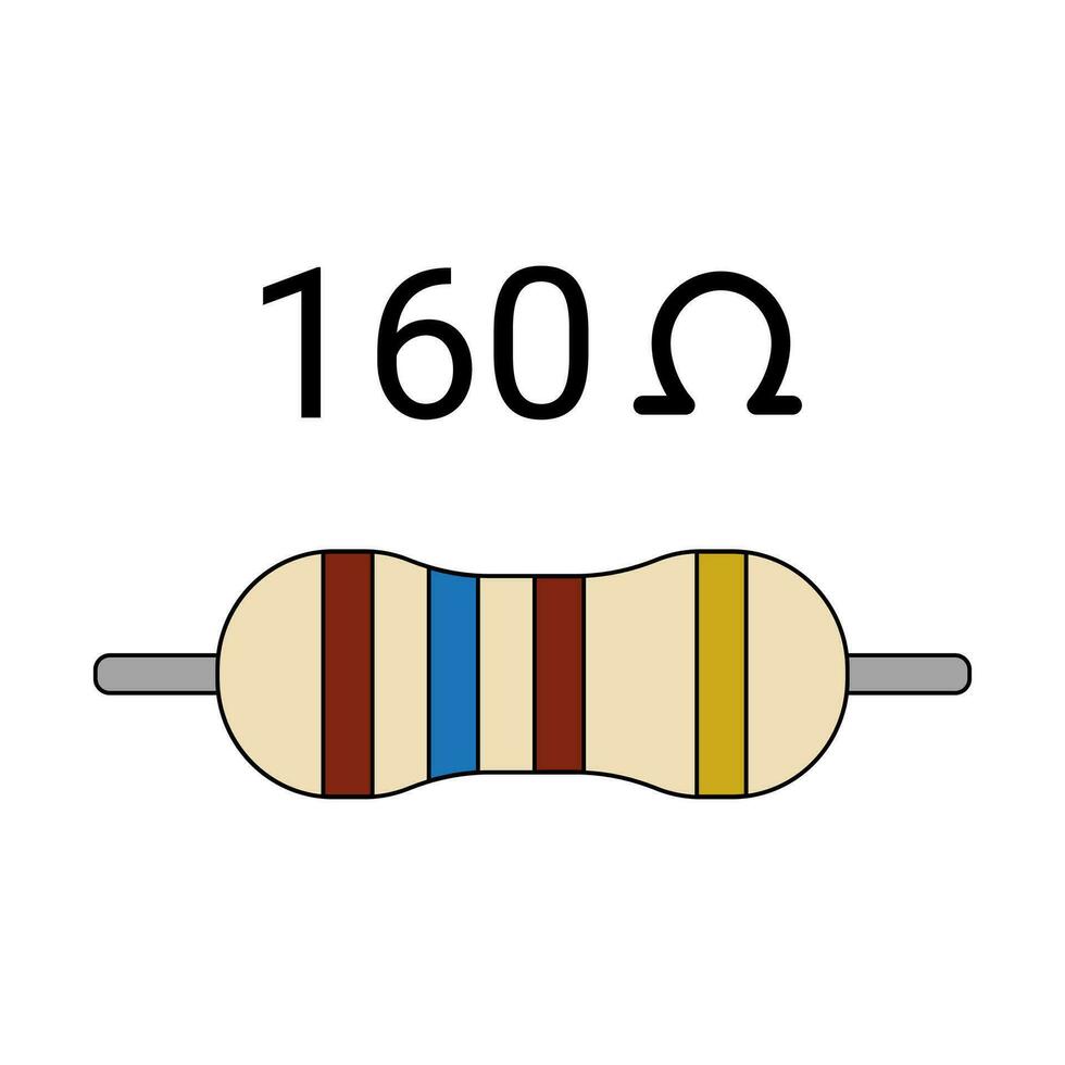 160 ohm motstånd. fyra band motstånd vektor