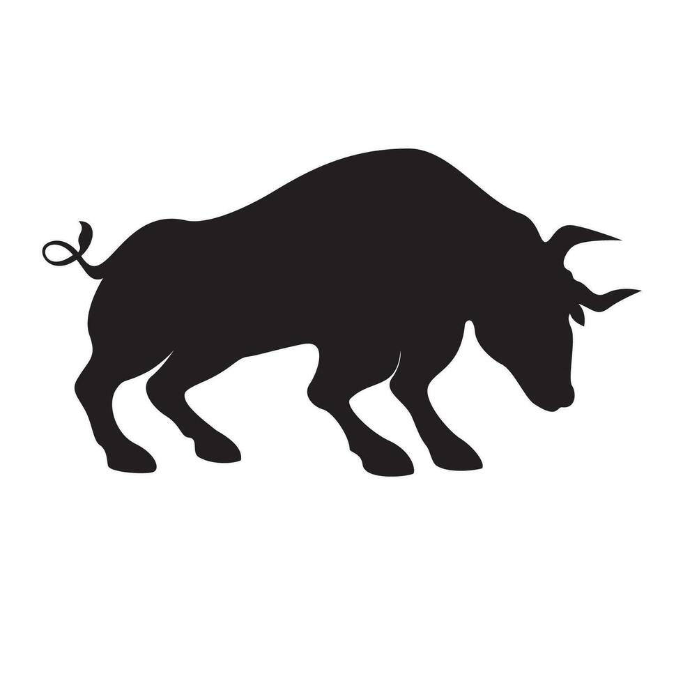 schwarz Stier Silhouette Logo Design. wild Büffel Zeichen und Symbol. vektor