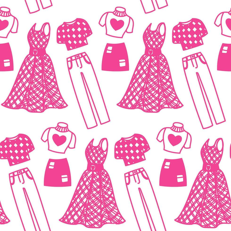 rosa sömlös mönster. vektor konstverk terar en härlig rosa tema design, perfekt för mode, textilier, och tjej-tema projekt