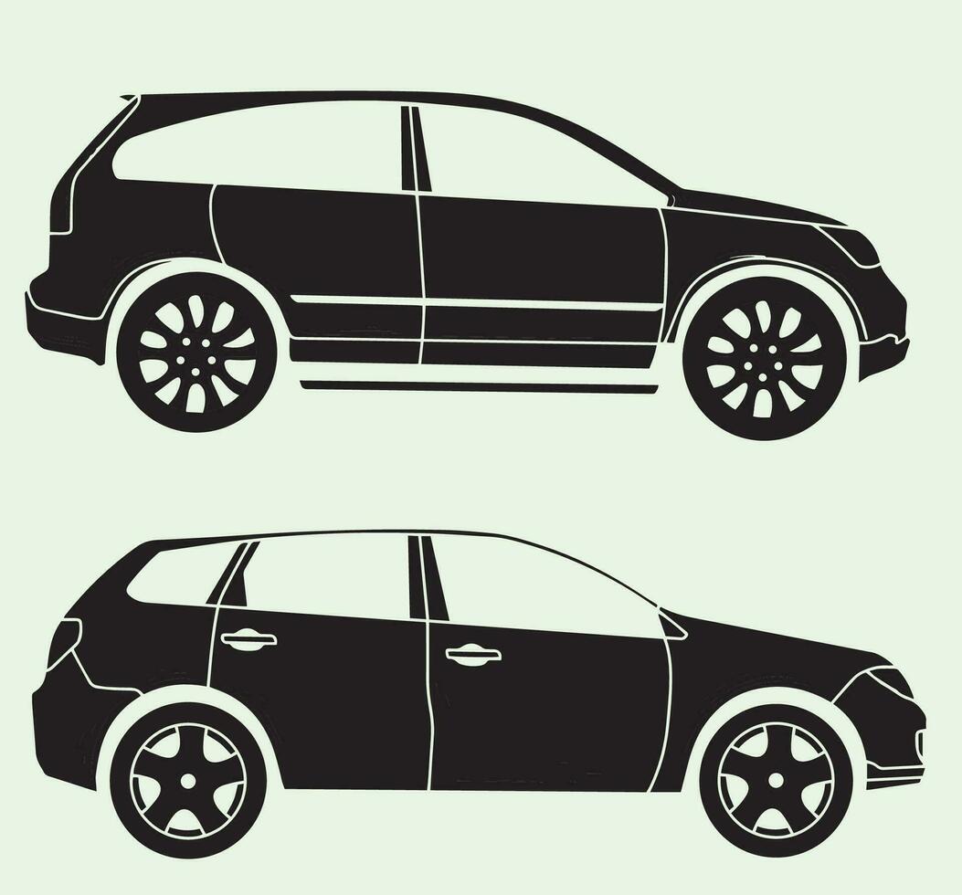 Silhouette caompact suv Wagen. Familie Auto mpv vektor