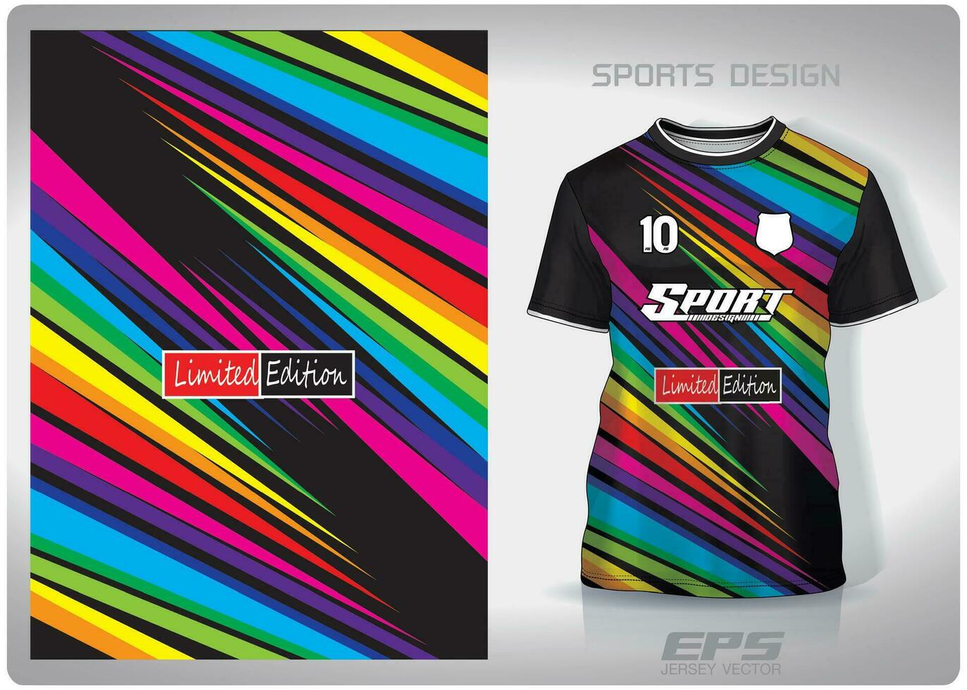 vektor sporter skjorta bakgrund image.rainbow ljus mönster design, illustration, textil- bakgrund för sporter t-shirt, fotboll jersey skjorta