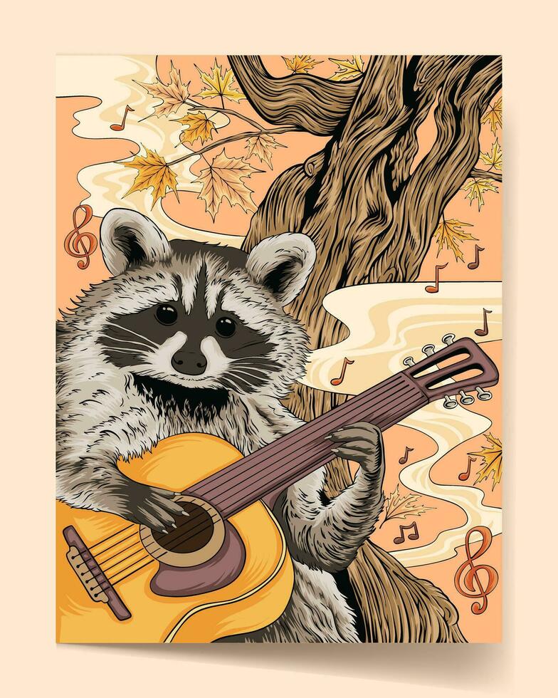 Herbst fallen Musik- eben Illustration Startseite Banner Poster vektor