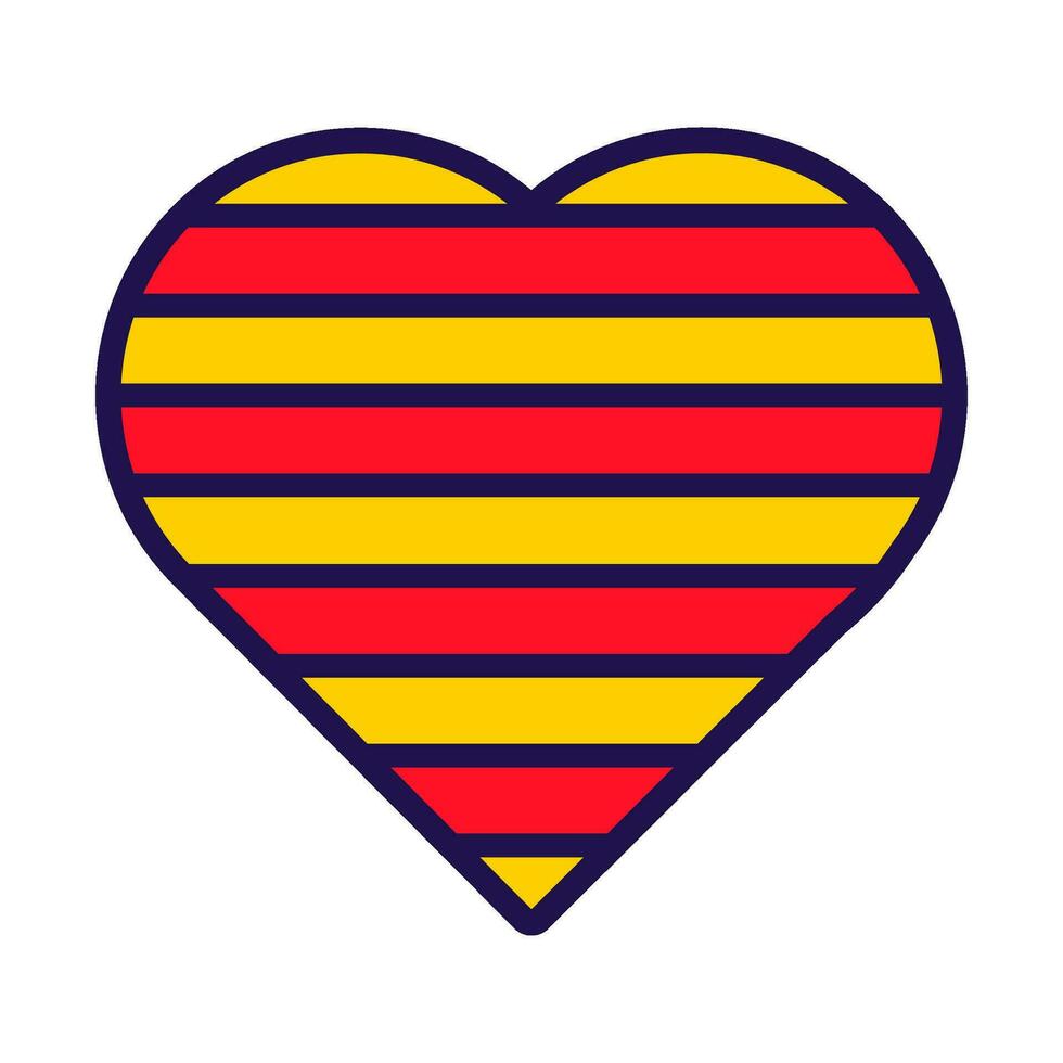 Katalonien Flagge festlich Patriot Herz Gliederung Symbol vektor