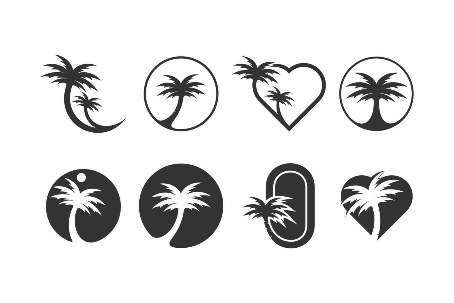 Palme Logo Design Vektor Sammlung mit einzigartig Idee