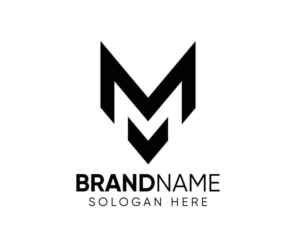 m logotyp design vektor mall