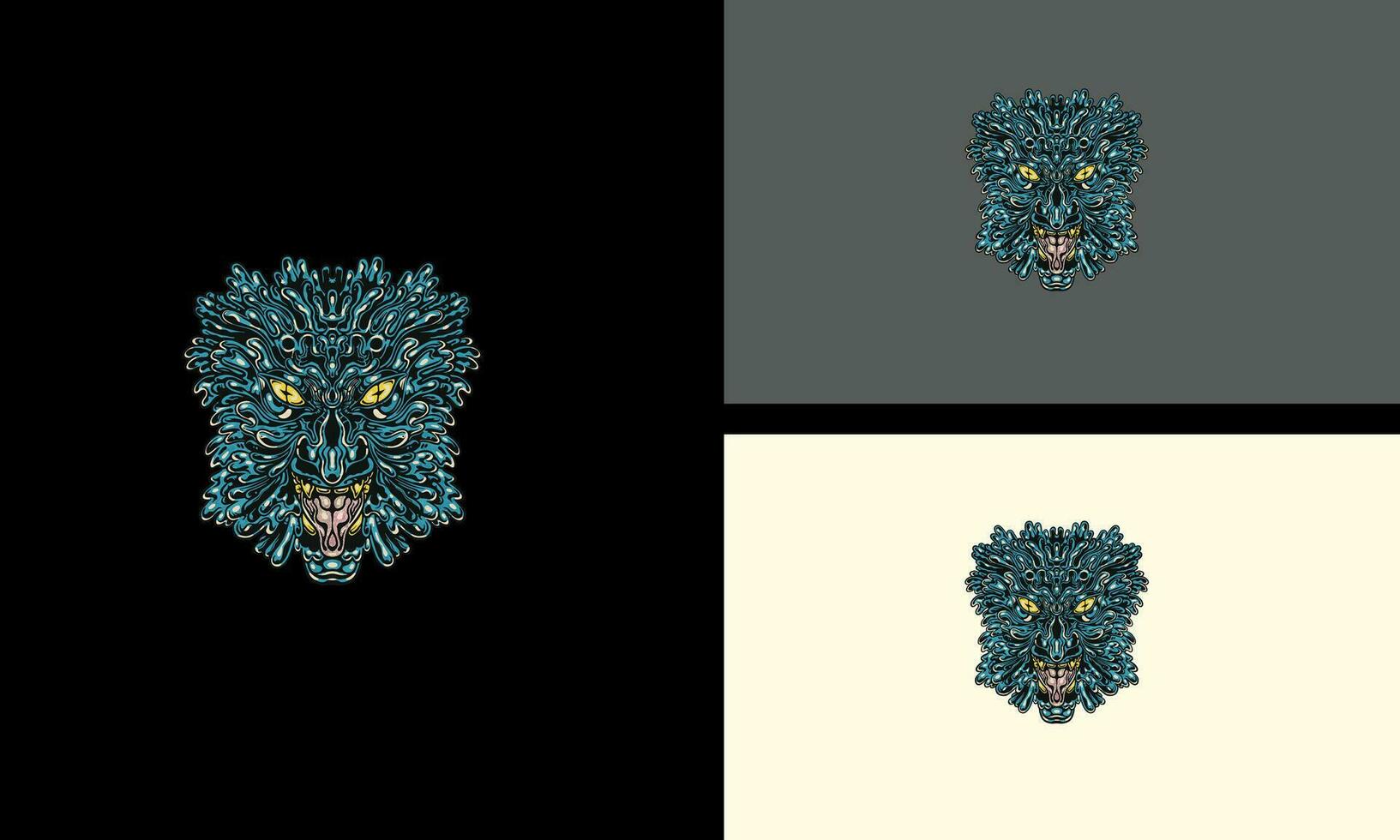 Kopf Wolf Zombie Vektor Maskottchen Design