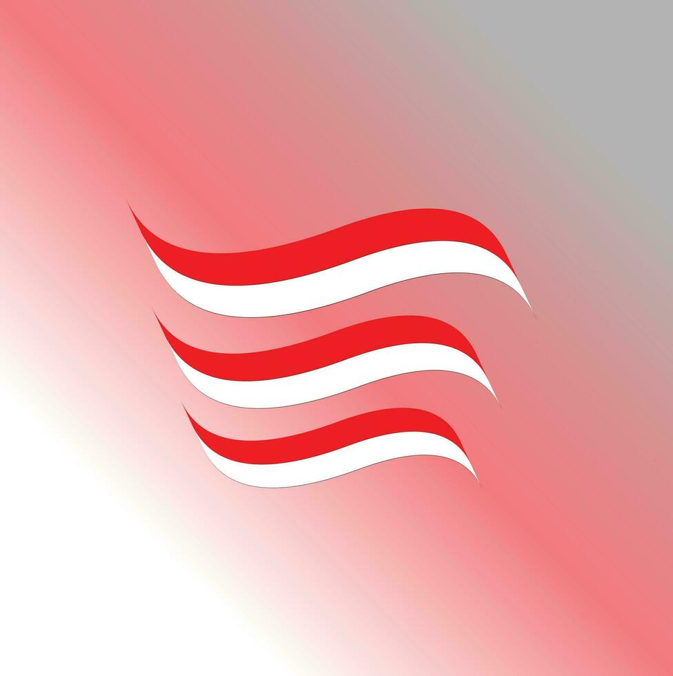 röd och vit flagga förbi formning tre avlång band vektor