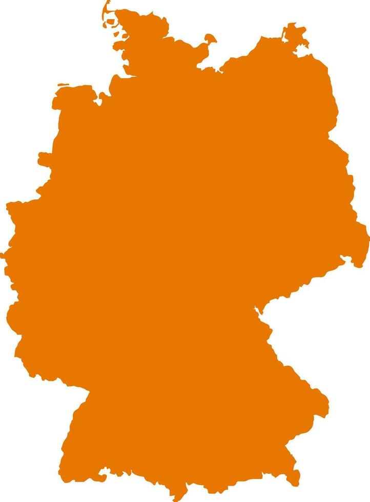 Orange farbig Deutschland Gliederung Karte. politisch Deutsche Karte. Vektor Illustration