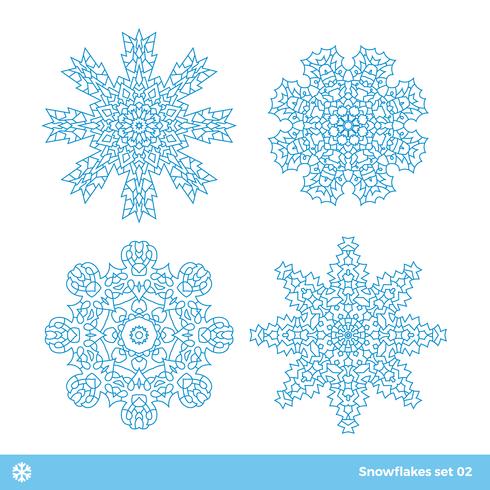 Snöflingor vektor symboler, jul snö ikoner uppsättning