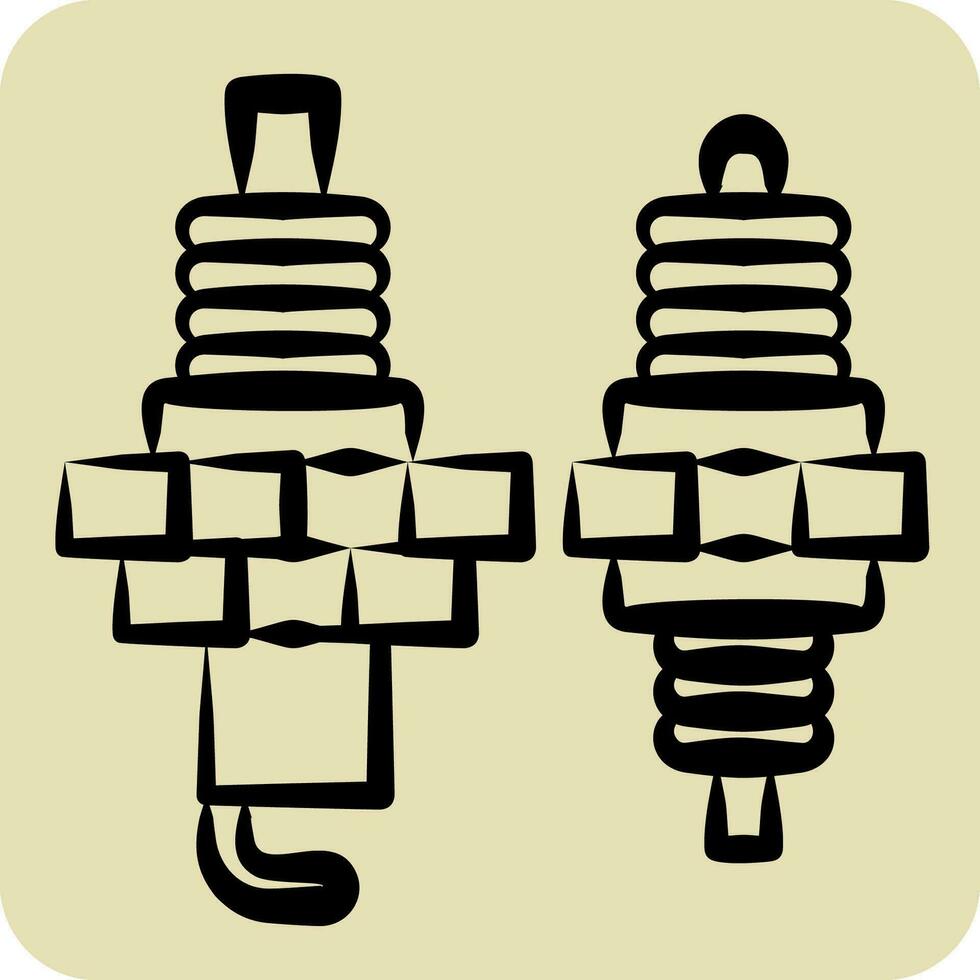 Symbol Funke Stecker. verbunden zu Rennen Symbol. Hand gezeichnet Stil. einfach Design editierbar. einfach Illustration vektor