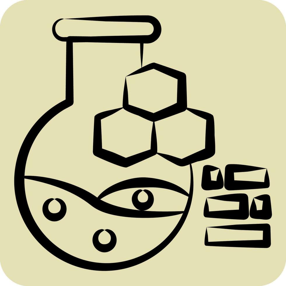 Symbol Chemikalien. verbunden zu nuklear Symbol. Hand gezeichnet Stil. einfach Design editierbar. einfach Illustration vektor