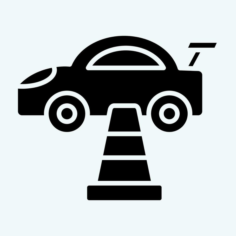 Symbol der Verkehr Kegel. verbunden zu Rennen Symbol. Glyphe Stil. einfach Design editierbar. einfach Illustration vektor