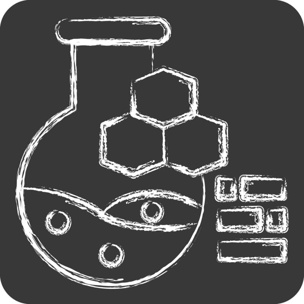 Symbol Chemikalien. verbunden zu nuklear Symbol. Kreide Stil. einfach Design editierbar. einfach Illustration vektor