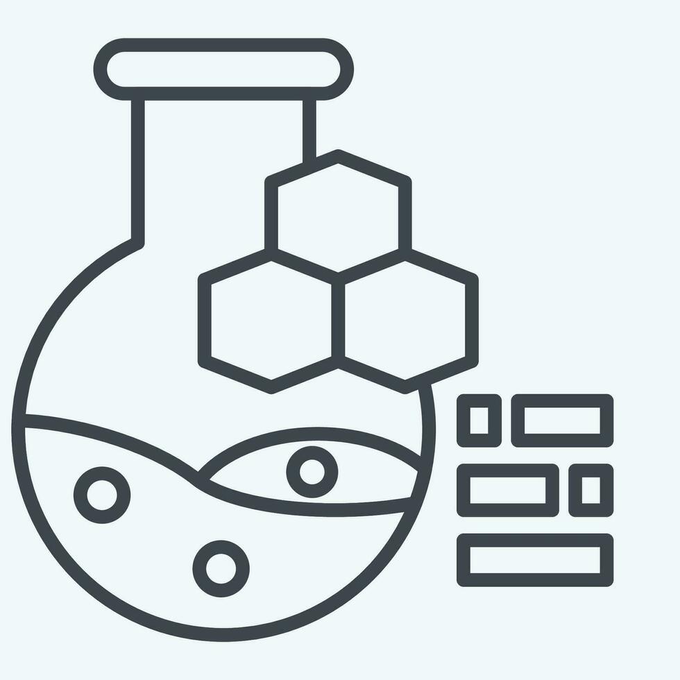 Symbol Chemikalien. verbunden zu nuklear Symbol. Linie Stil. einfach Design editierbar. einfach Illustration vektor