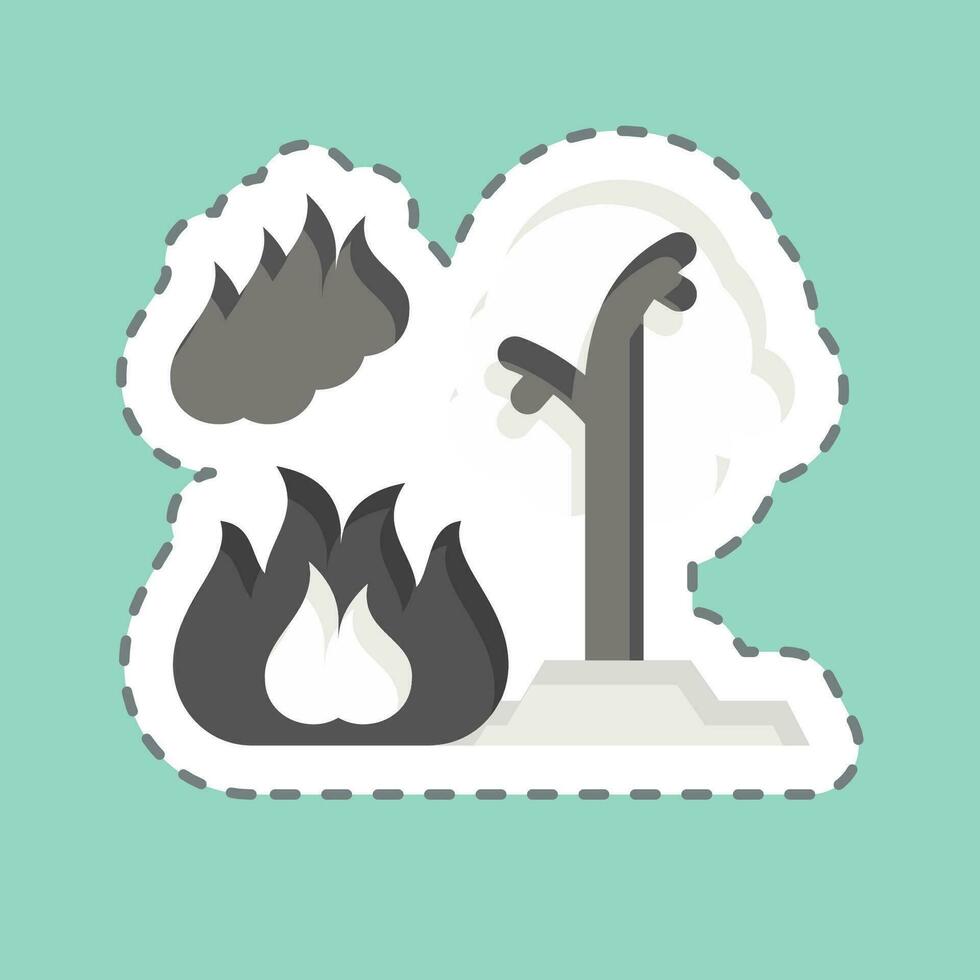 klistermärke linje skära skog bränder. relaterad till kärn symbol. enkel design redigerbar. enkel illustration vektor