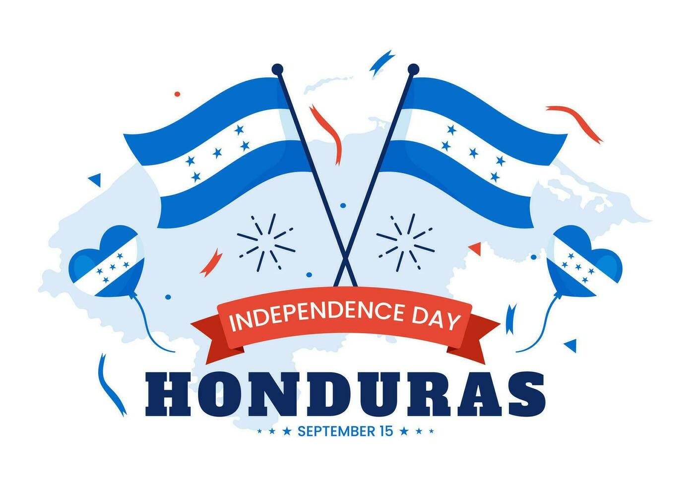glücklich Honduras Unabhängigkeit Tag Vektor Illustration auf September 15 mit winken Flagge Hintergrund im National Urlaub Hand gezeichnet Vorlagen