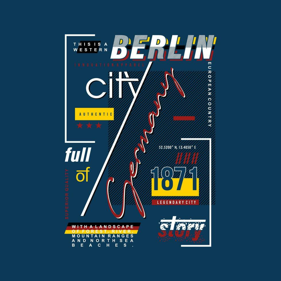 Berlin abstrakt Grafik, Typografie Vektor, t Hemd Design Illustration, gut zum bereit drucken, und andere verwenden vektor