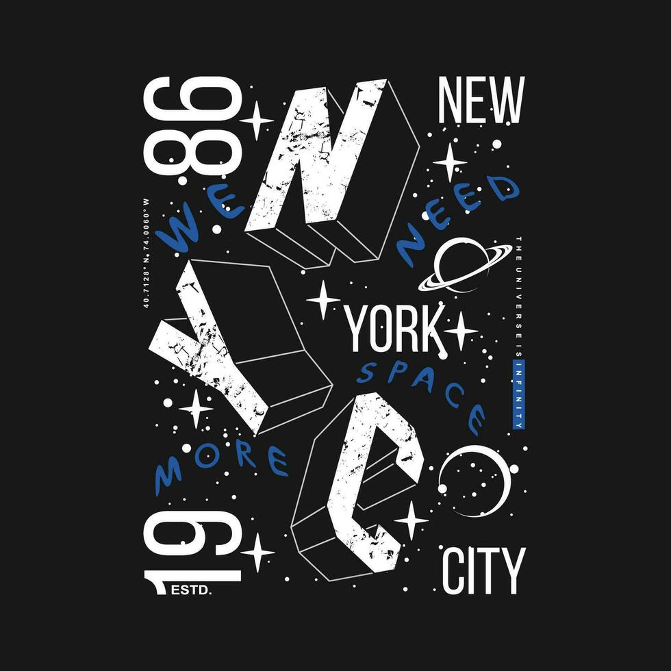 ny york stad universell Plats typografi slogan grafisk, t skjorta vektor, illustration, för Häftigt tillfällig herr stil vektor