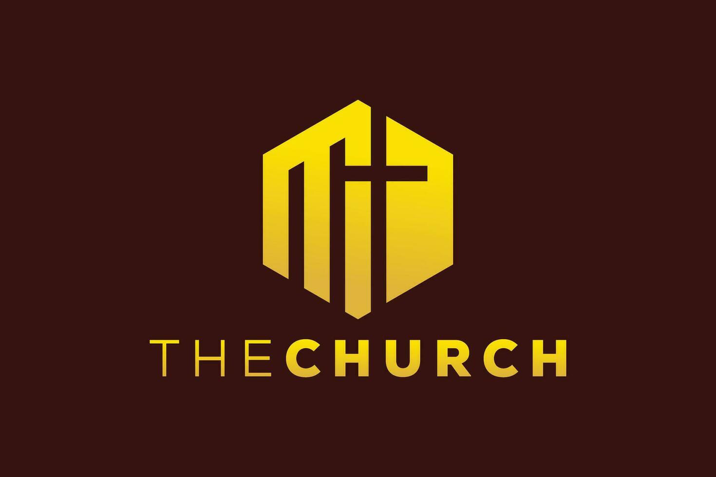 trendig och professionell brev m kyrka tecken kristen och fredlig vektor logotyp