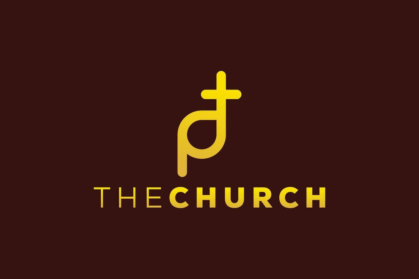 trendig och professionell brev p kyrka tecken kristen och fredlig vektor logotyp