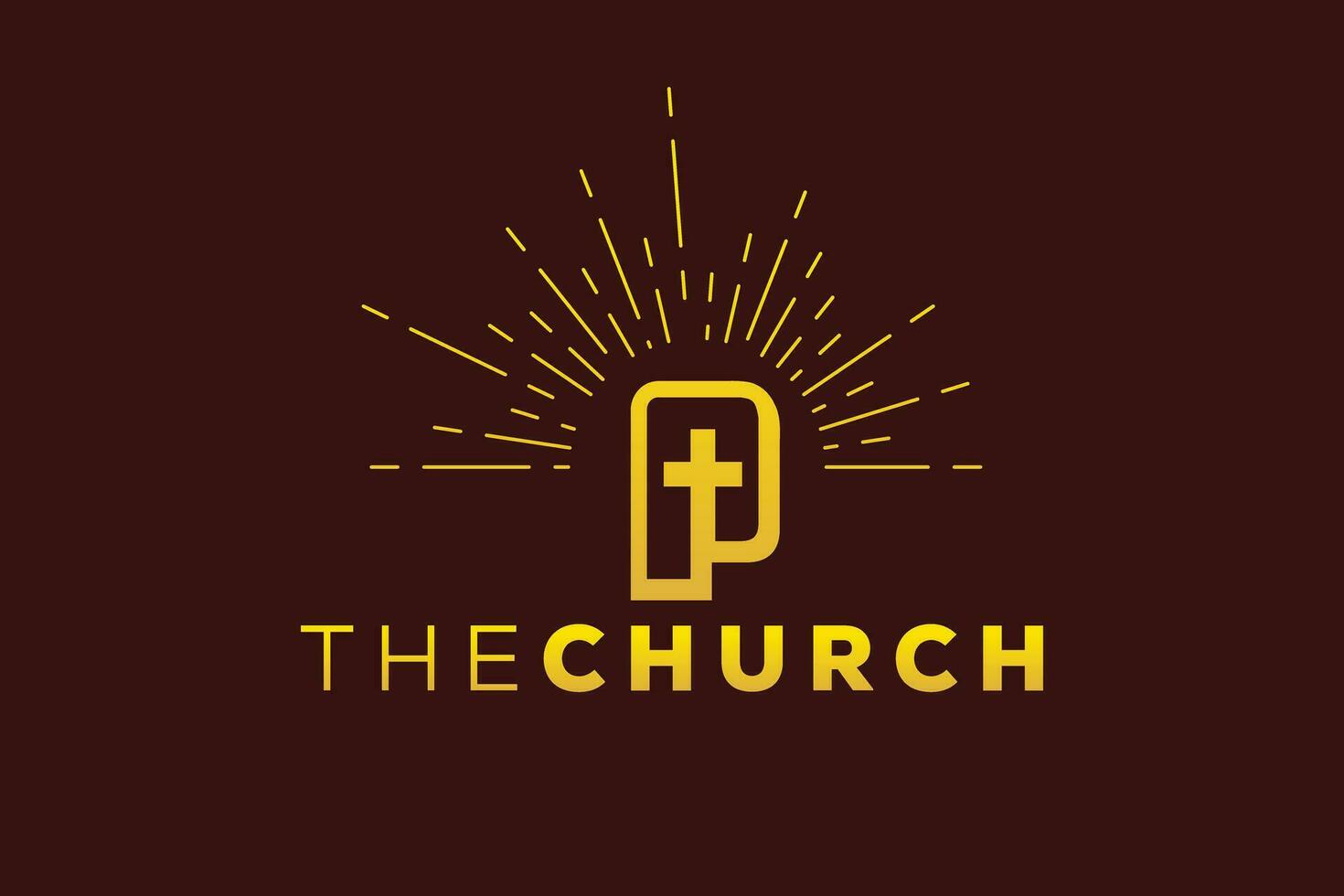 trendig och professionell brev p kyrka tecken kristen och fredlig vektor logotyp