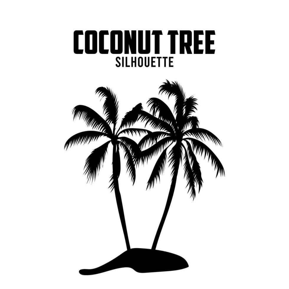 Kokosnuss Baum Silhouette Vektor Lager Illustration Palme Baum silhoutte