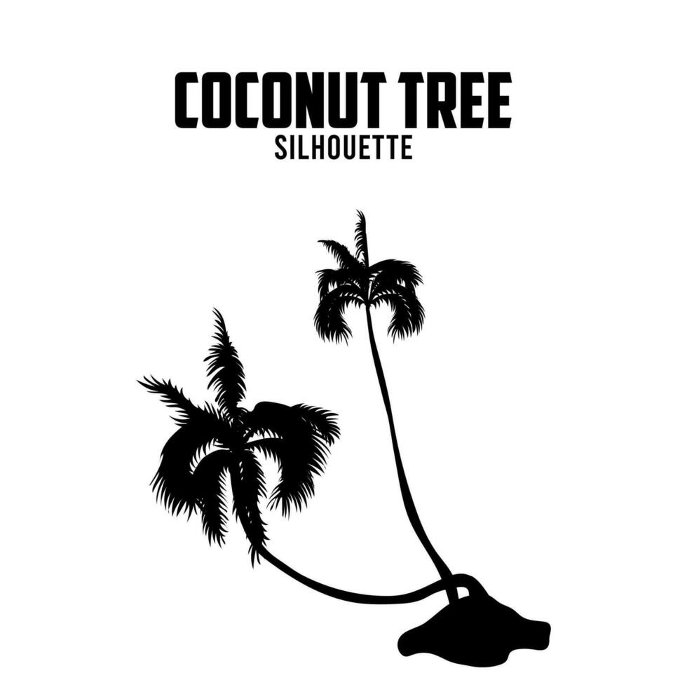 Kokosnuss Baum Silhouette Vektor Lager Illustration Palme Baum silhoutte