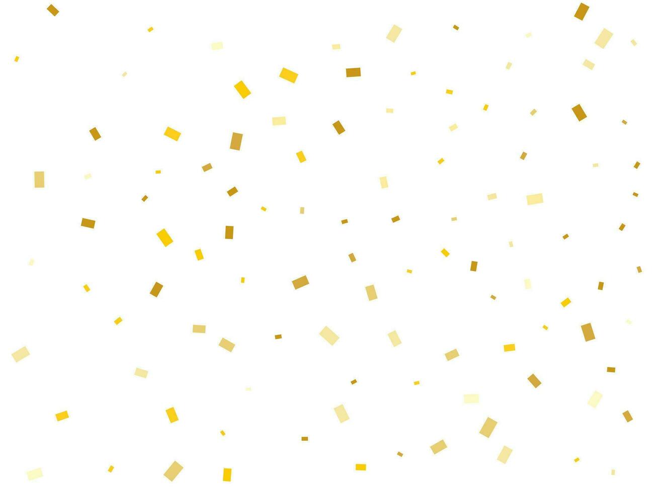 ljus gyllene rektanglar. konfetti firande, faller gyllene abstrakt dekoration för fest. vektor illustration