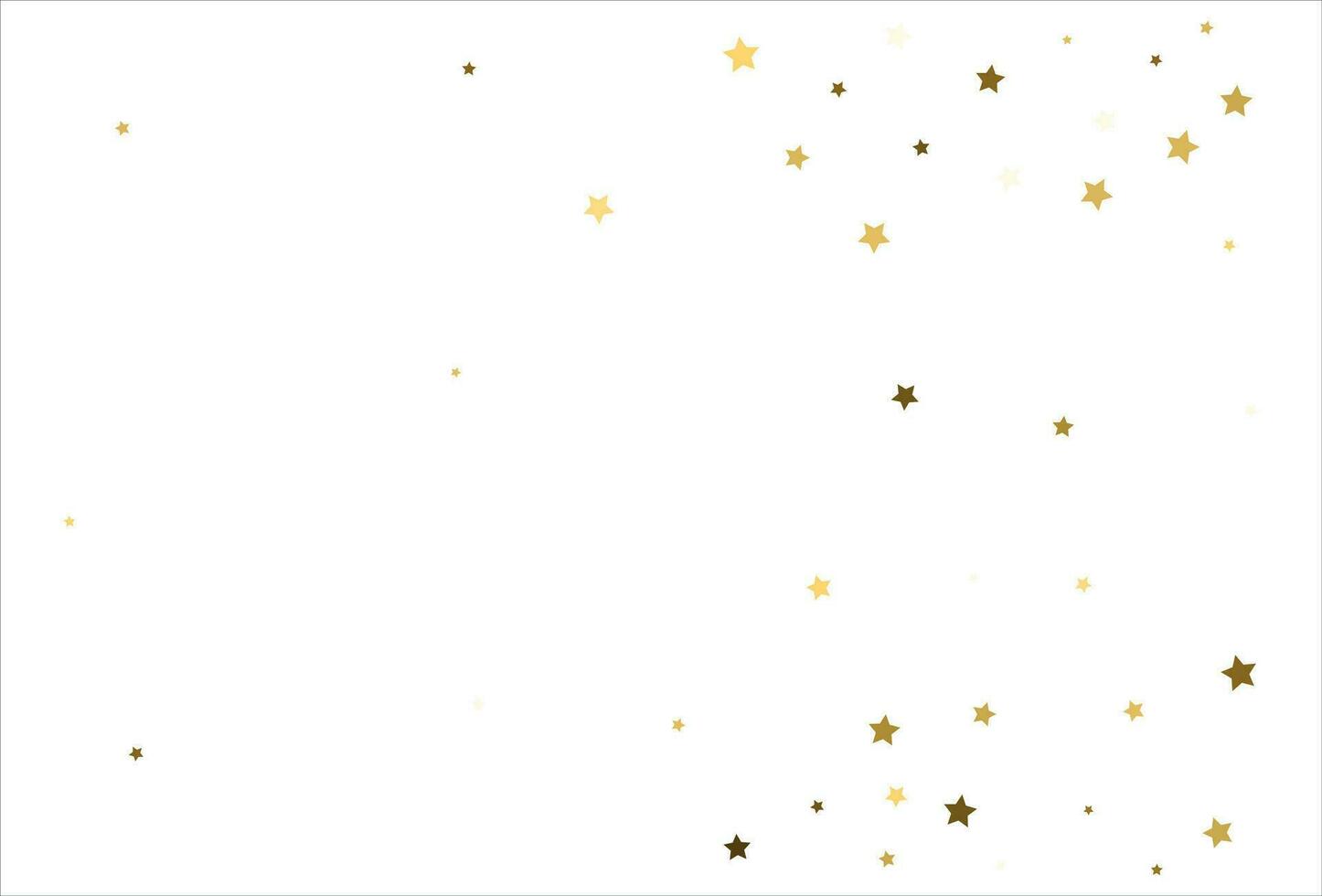 slumpmässig faller guld stjärnor på vit bakgrund. glitter mönster för baner, hälsning kort, jul och ny år kort, inbjudan, vykort, papper förpackning vektor