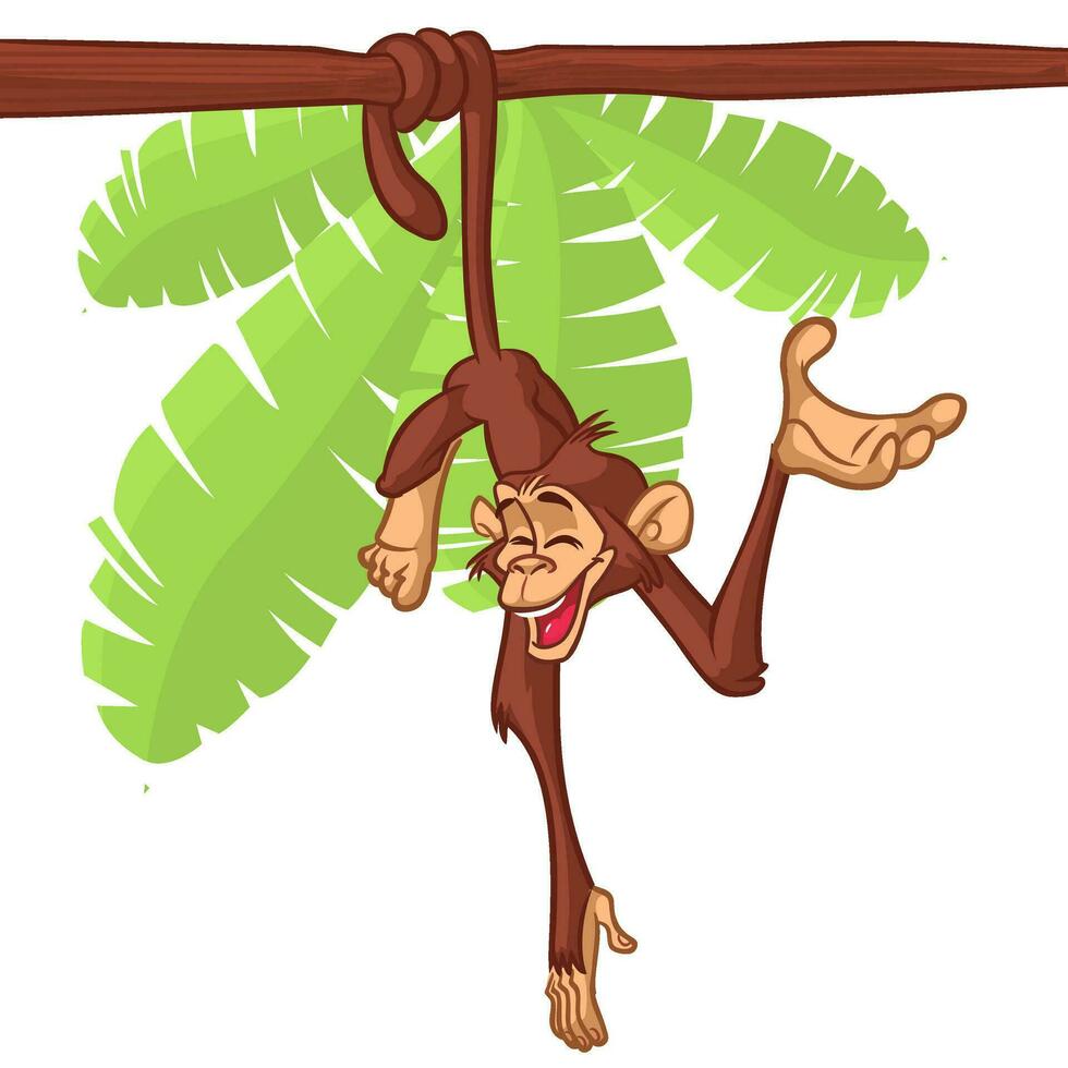 söt apa tecknad serie ikon. vektor illustration av schimpans skisse