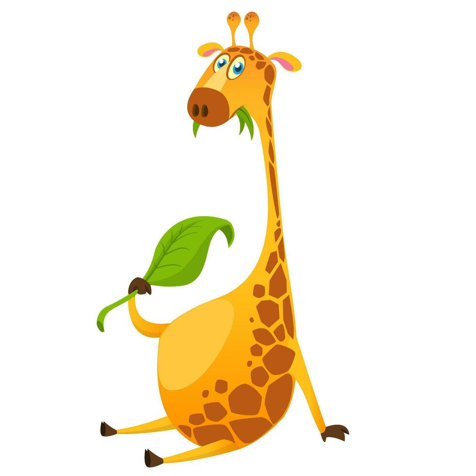 tecknad serie söt giraff. vektor illustration