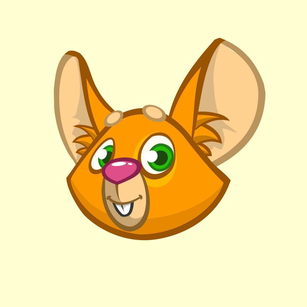 Karikatur Chipmunk Kopf. Vektor Illustration von braun lächelnd Chipmunk Symbol
