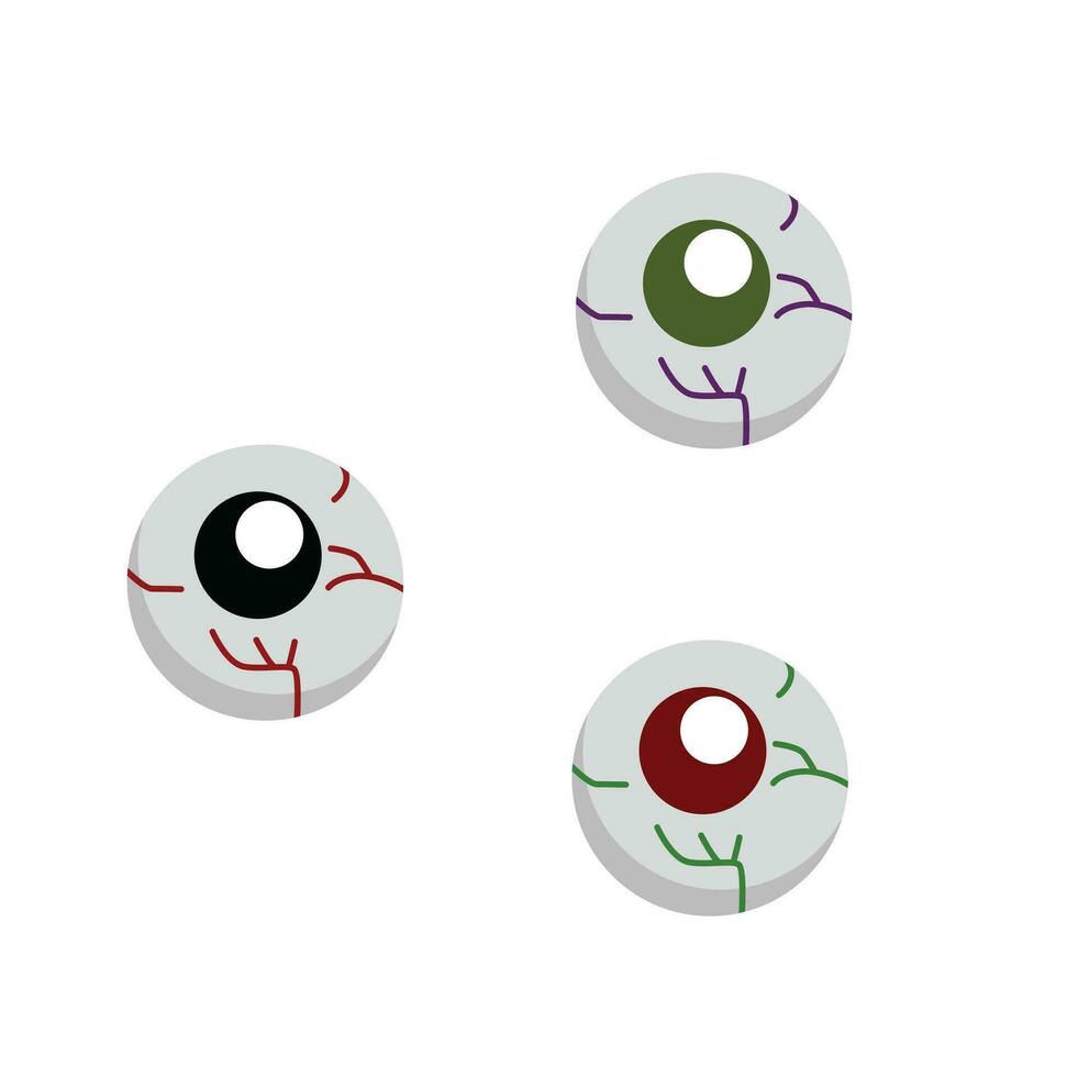zombie halloween öga boll tecknad serie illustration vektor ClipArt klistermärke