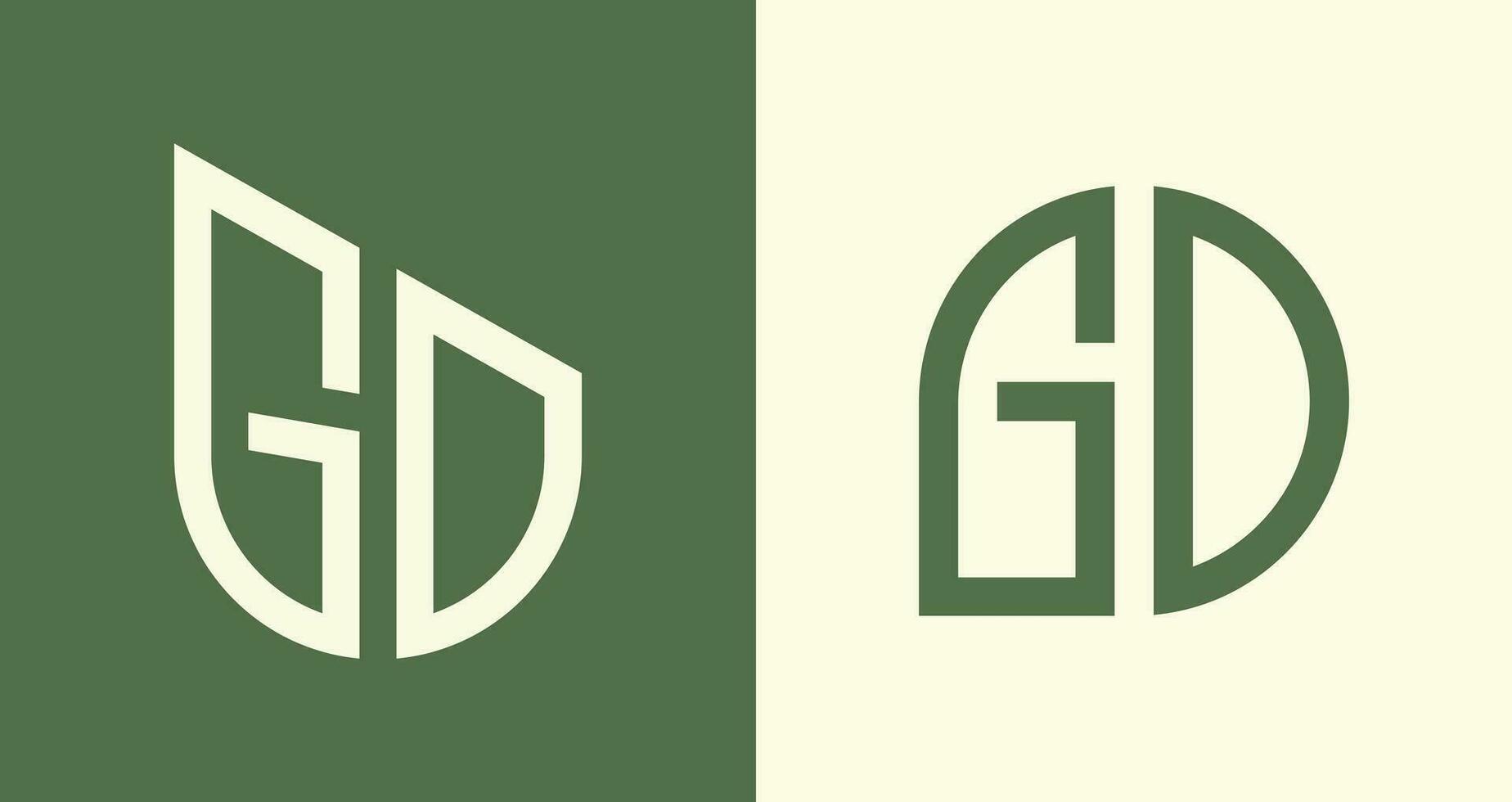 kreativ enkel första brev gd logotyp mönster bunt. vektor