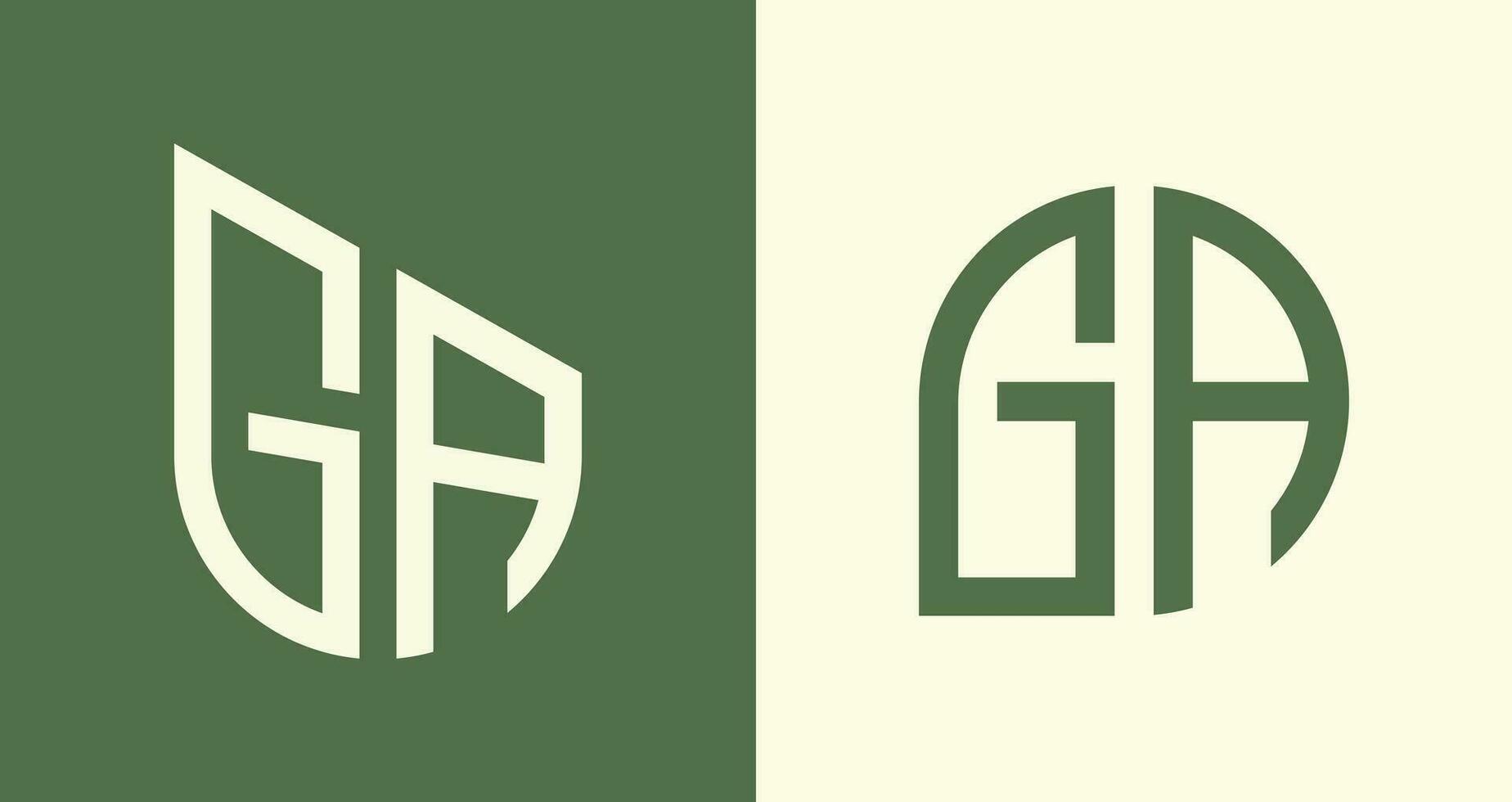 kreativ enkel första brev ga logotyp mönster bunt. vektor