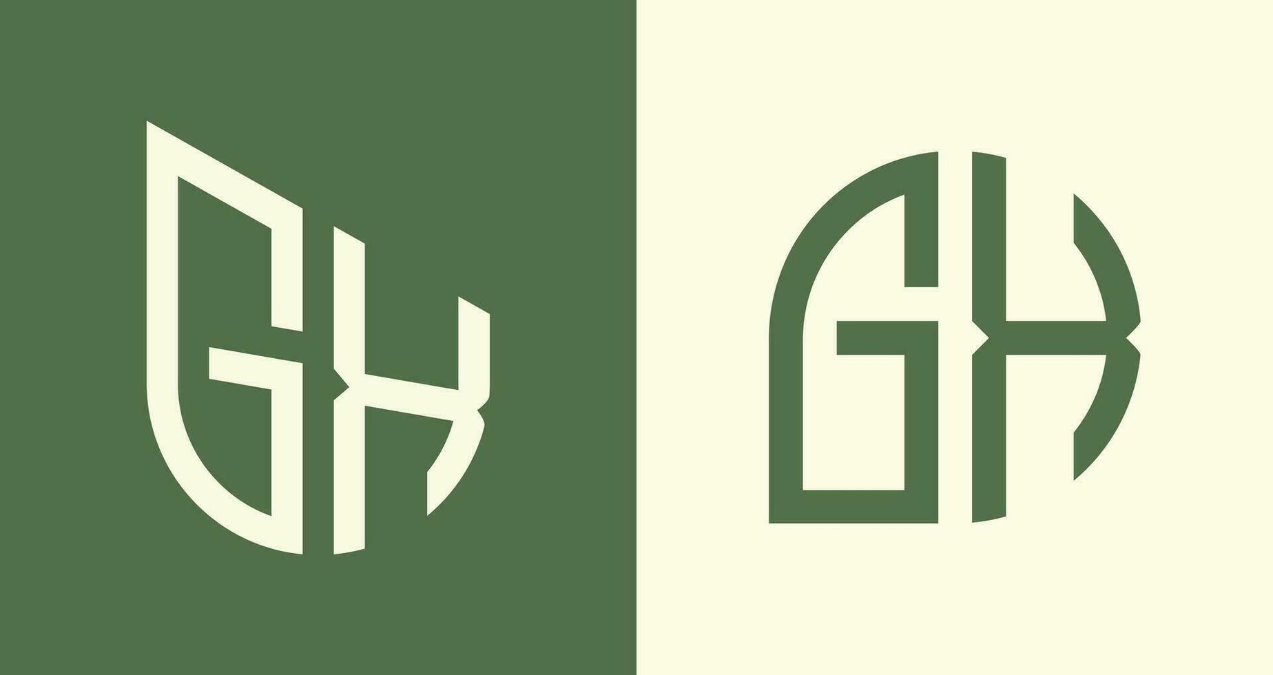 kreativ enkel första brev gx logotyp mönster bunt. vektor