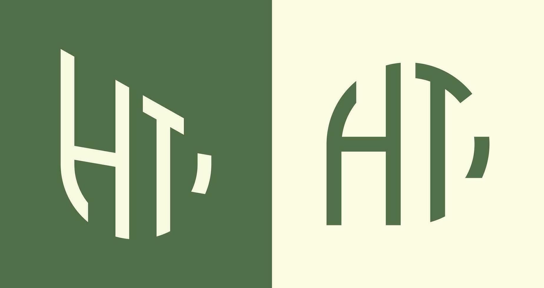 kreativ einfach Initiale Briefe ht Logo Designs bündeln. vektor