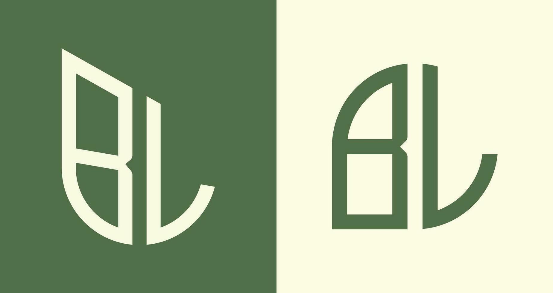kreative einfache anfangsbuchstaben bl logo designs paket. vektor