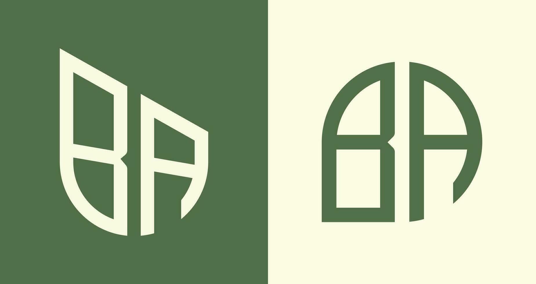 kreative einfache anfangsbuchstaben ba-logo-designs paket. vektor